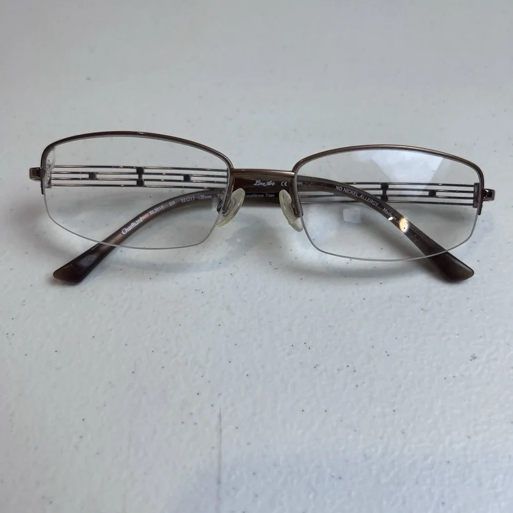 CHARMANT LINEART XL2015‎ Titan Japan Brown Half Rim Eyeglasses Frame 52-17-135